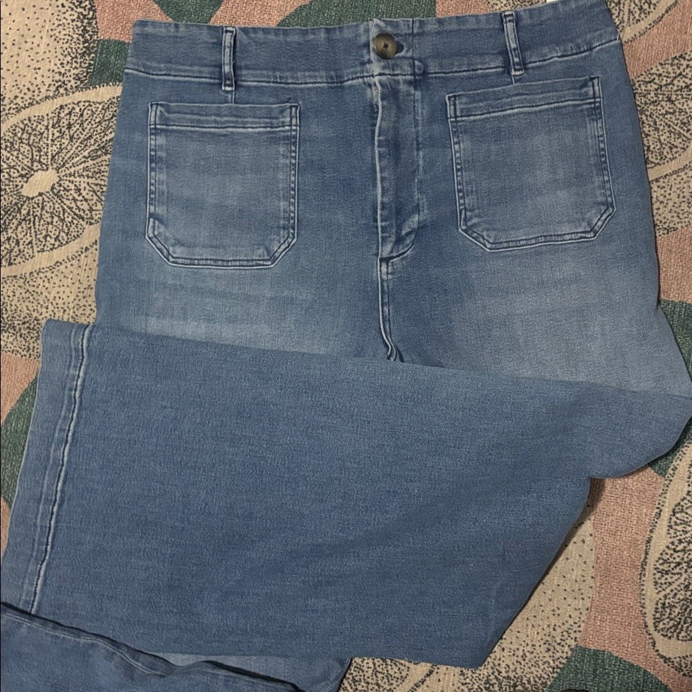 Maeve Blue Embroidered Wide-Leg Jeans - Picture 8 of 8